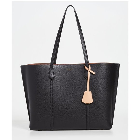 ❤️ NWT Tory Burch Perry Triple Compartment Leather Shoulder Tote BLACK AUTHENTIC - Picture 1 of 16